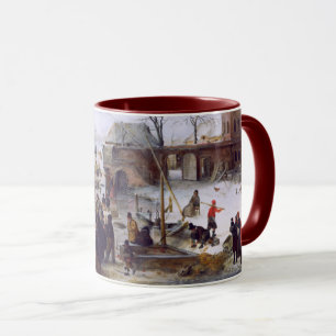Caneca Cena de inverno. Belas Artes, presentes de Natal