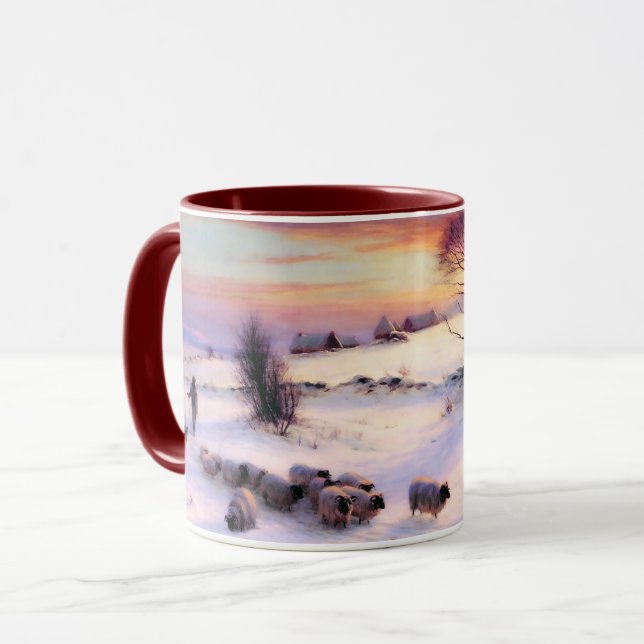 Caneca Cena de inverno. Belas Artes, presentes de Natal (Frente Esquerda)