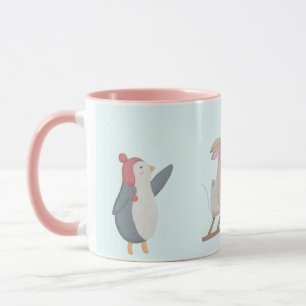 Caneca Cena de inverno de um animal bonito