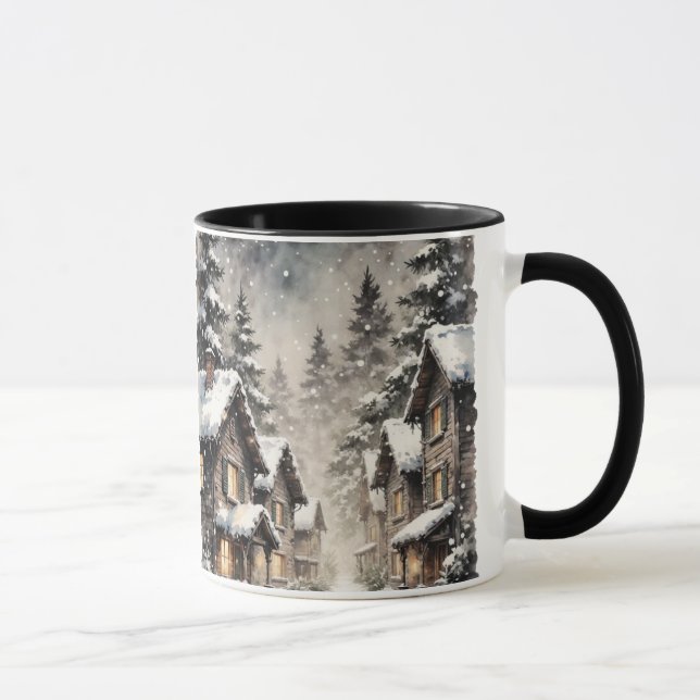 Caneca Cena de Inverno Nevado (Direita)