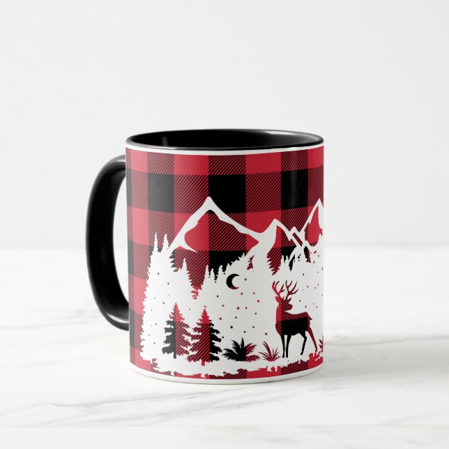 Caneca Cena de Montanha Selvagem Red Buffalo (Frente Esquerda)