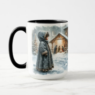 Caneca Cena de Natal da Criança Taça de Café