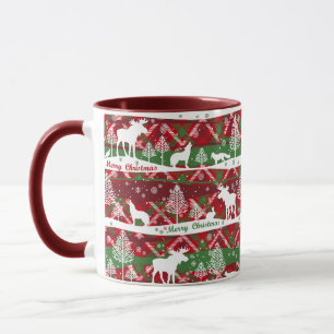 Caneca Cena de Natal Verde/Vermelho-Tom-Dois-Mug