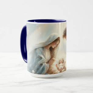 Caneca Cena de Natividade da Sagrada Família Radiante