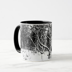 Caneca Cena de Neve, Preta e Branca