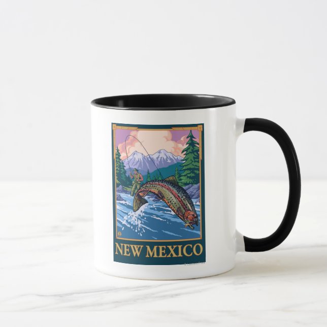 Caneca Cena de Pesca de Voo Novo México (Direita)