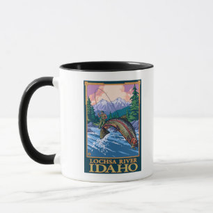 Caneca Cena de Pesca de Voo - Rio Lochsa, Idaho