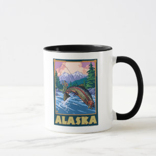 Caneca Cena de Pesca do AlaskaFly