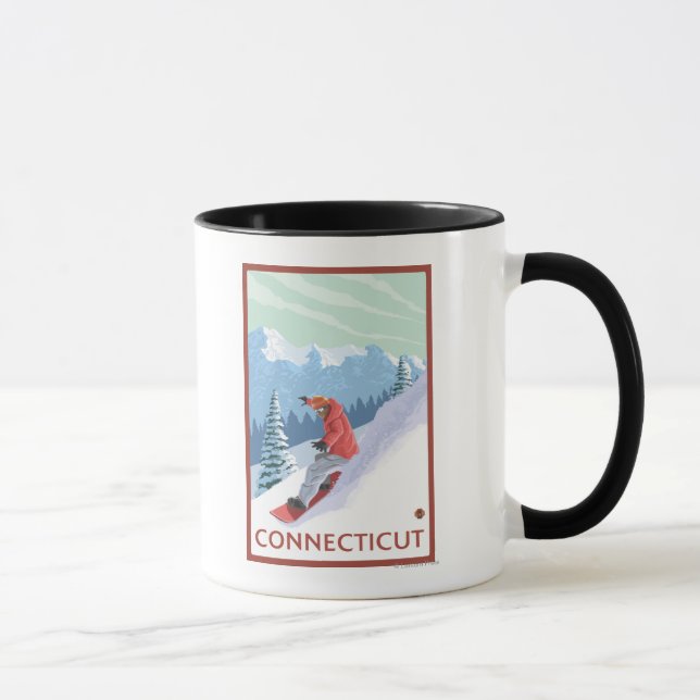 Caneca Cena do ConnecticutSnowboarder (Direita)