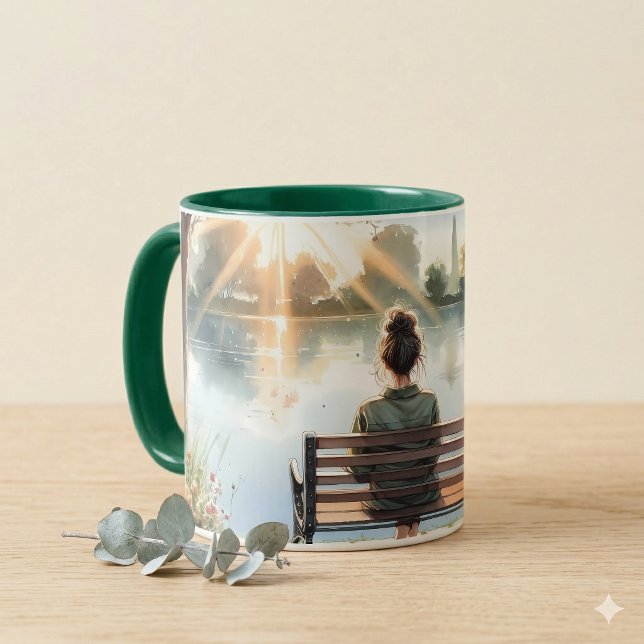 Caneca Cena do Lago Reflexos do Pôr do Sol (Sunset Reflections Lake Scene Mug)