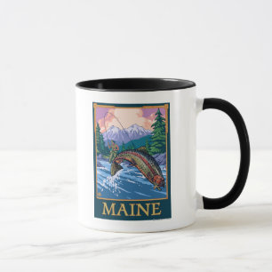 Caneca Cena do pescador de MaineAngler