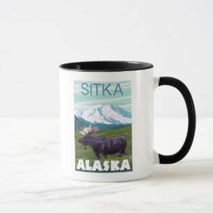 Caneca Cena dos alces - Sitka, Alaska