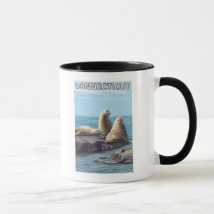 Caneca Cena dos leões de ConnecticutSea