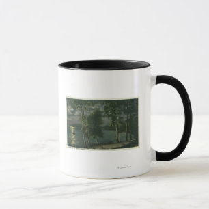 Caneca Cena enluarada no lago