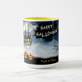 Caneca Cena Feliz Halloween Assombrada