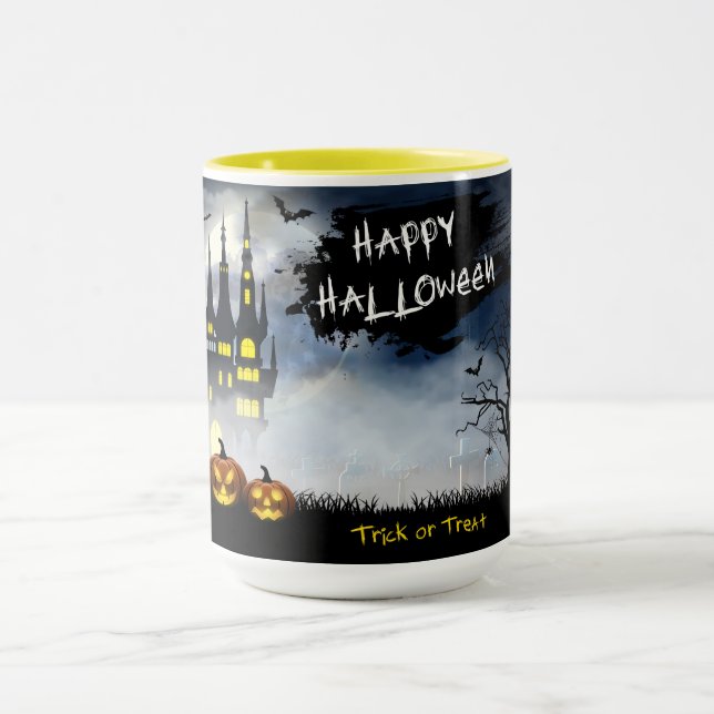 Caneca Cena Feliz Halloween Assombrada (Centro)