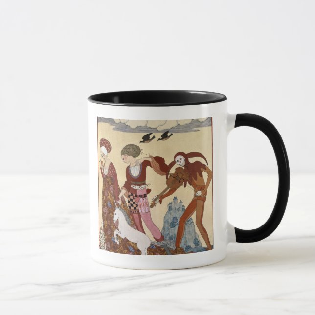 Caneca Cena medieval por Georges Barbier (Direita)