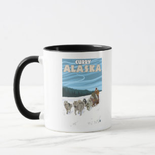 Caneca Cena Sledding do cão - caril, Alaska