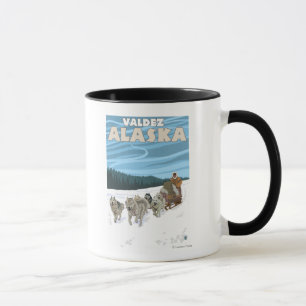 Caneca Cena Sledding do cão - Valdez, Alaska
