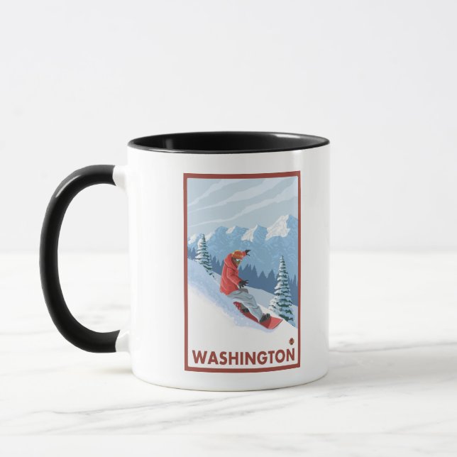 Caneca Cena Snowboarder - Washington (Esquerda)