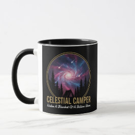 Caneca Cenário Noturno da Galáxia do Acampamento Celestia