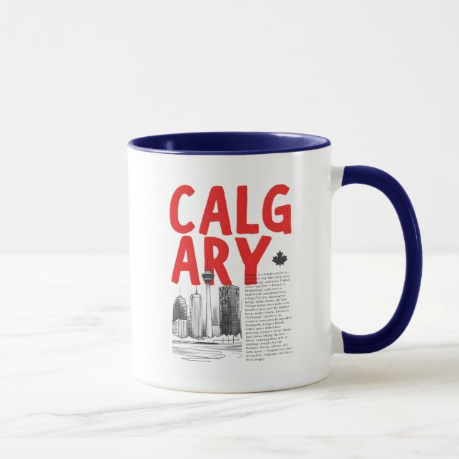 Caneca Cenário urbano de Calgary Alberta  (Direita)