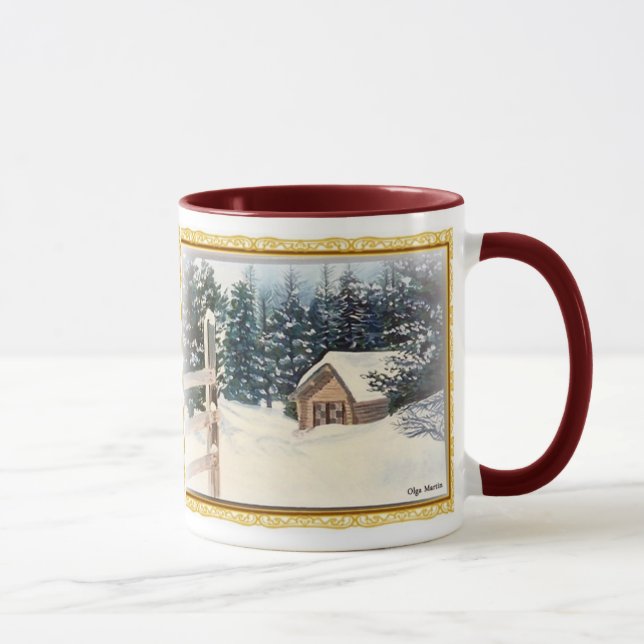 Caneca Cenas de inverno personalizáveis (Direita)