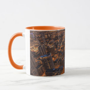 Caneca Centro de Chicago no por do sol