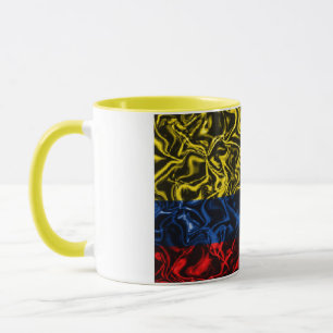 Caneca Cerâmica colombiana coberta por bandeiras