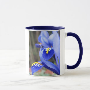 caneca cerâmica com aro pétalas de íris