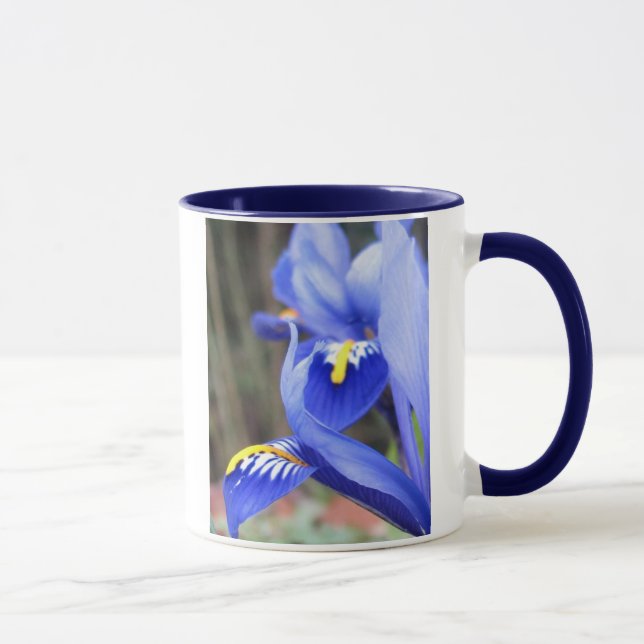 caneca cerâmica com aro pétalas de íris (Direita)