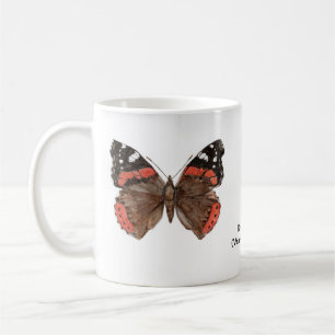 Caneca cerâmica com design de borboleta Red Admirf
