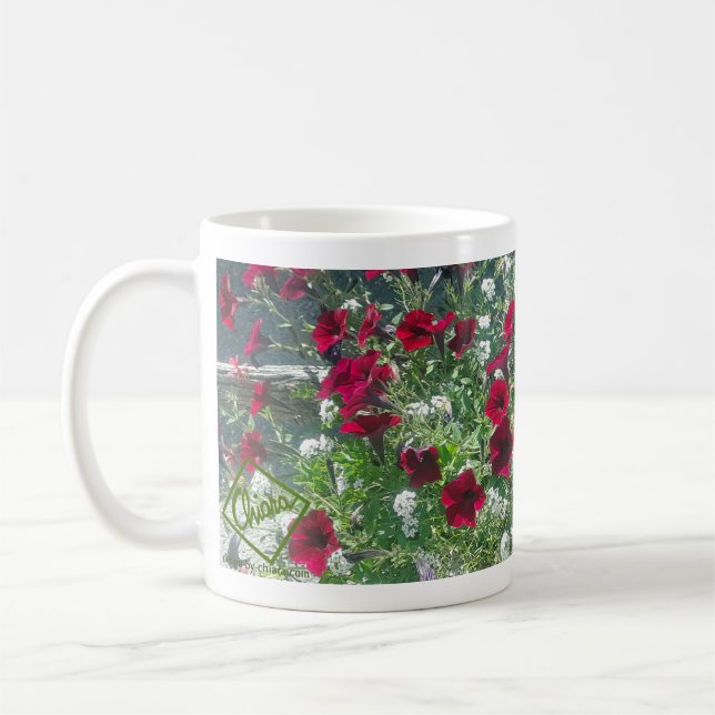 Caneca cerâmica com Petunias (Esquerda)