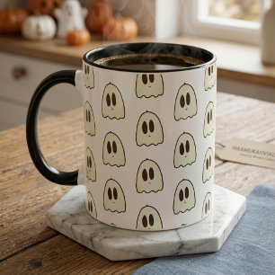 Caneca Cerâmica de Fantasma Flutuante Estética Kawaii