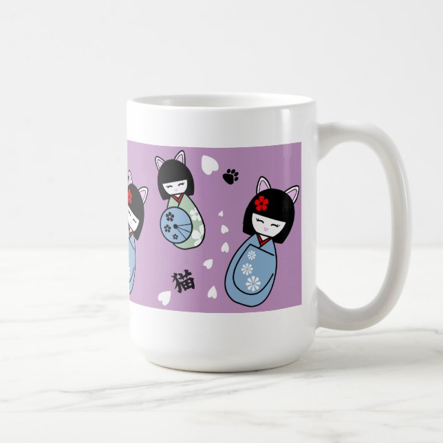 Caneca cerâmica do gatinho de Kokeshi (Direita)
