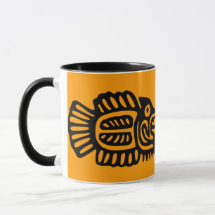 Caneca cerâmica do motivo mexicano antigo dos