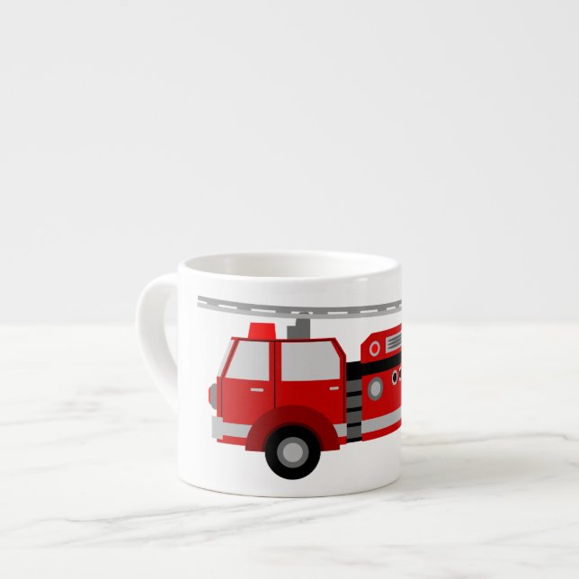 Caneca cerâmica do tamanho pequeno do Firetruck (Frente Esquerda)