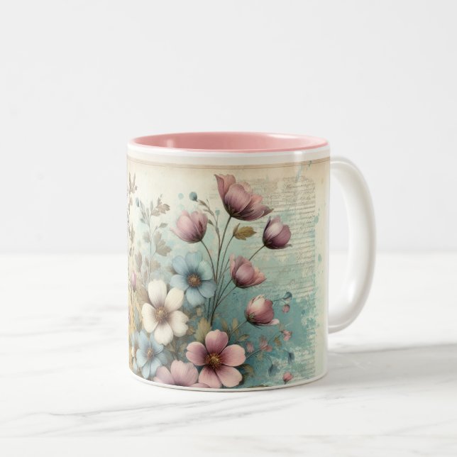 Caneca Cerâmica Floral (Frente Esquerda)