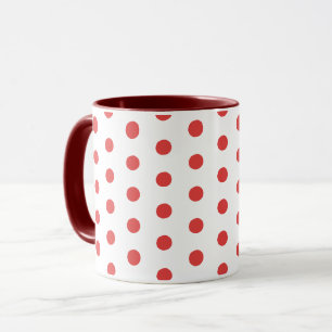 Caneca Cerâmica Pontos Clássicos Vermelhos Retrô