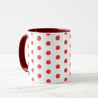 Caneca Cerâmica Pontos Clássicos Vermelhos Retrô