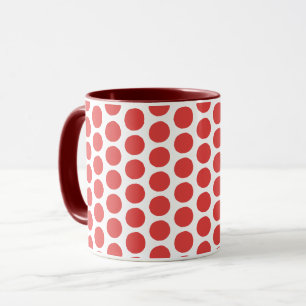Caneca Cerâmica Pontos Vermelhos Clássicos Retrô