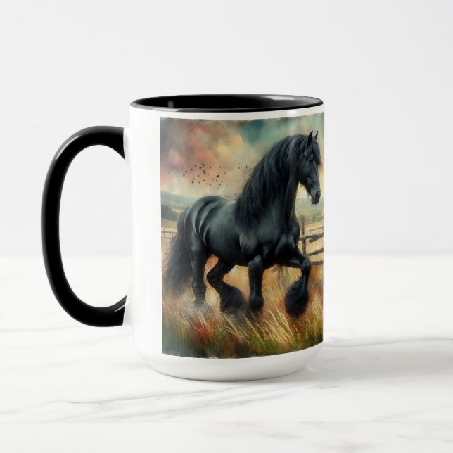 Caneca Cerca Russa do Cavalo Negro Fresa (Esquerda)