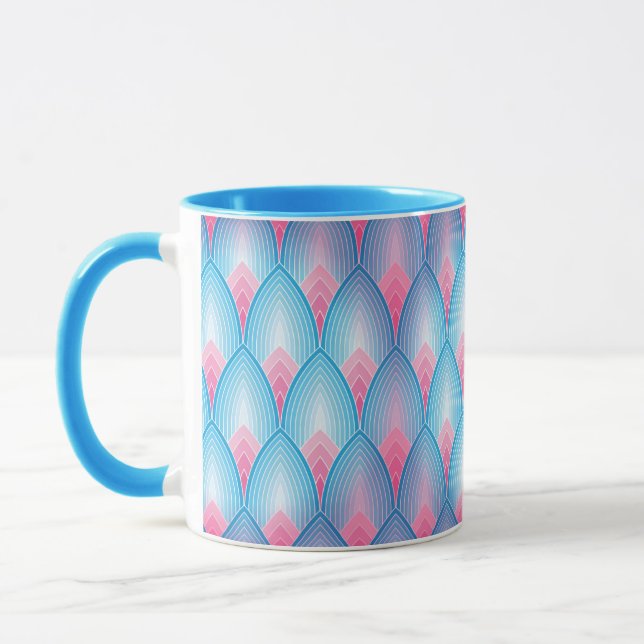 Caneca Cerceta e teste padrão cor-de-rosa da pétala (Esquerda)