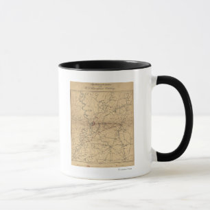 Caneca Cerco de Vicksburg - Mapa Panorâmico da Guerra Civ