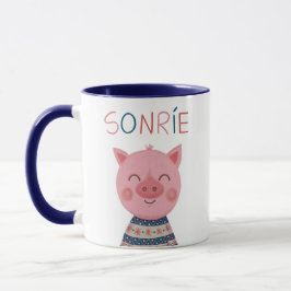 Caneca Cerdito feliz sonríe