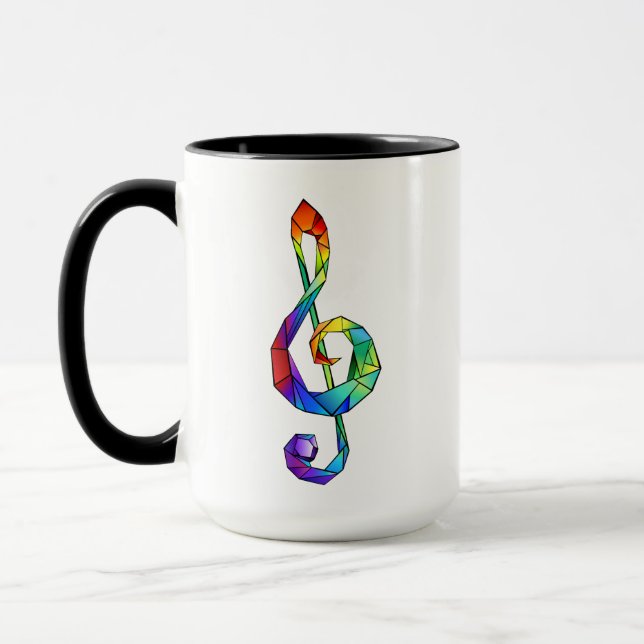 Caneca Cérebro de chave musical arco-íris (Esquerda)