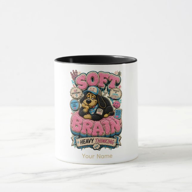 Caneca Cérebro Macio Pensamento Pesado Personalizado Dive (Centro)