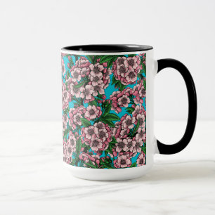 Caneca Cereja floresce em azul
