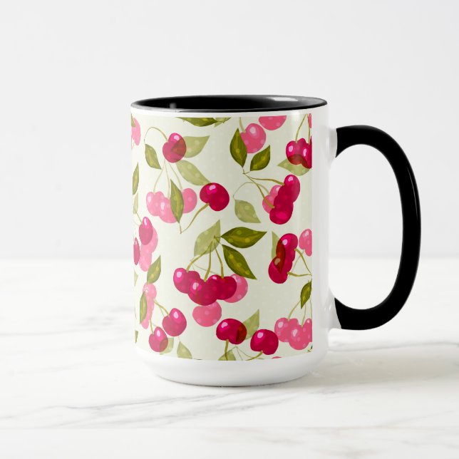 Caneca Cereja vermelha madura . (Direita)