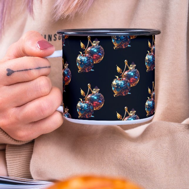 Caneca Cerejas Com Dipagem Metálica (Criador carregado)